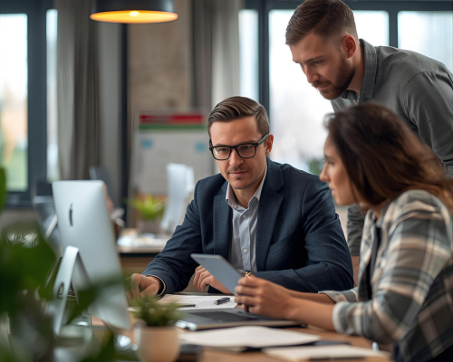 BizPlus CRM mobile app interface for managing leads on the go